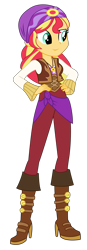 Size: 1701x4879 | Tagged: safe, artist:remcmaximus, sunset shimmer, equestria girls, movie magic, spoiler:eqg specials, absurd resolution, boots, clothes, female, high heel boots, pants, shoes, simple background, solo, sunshim, transparent background, vector