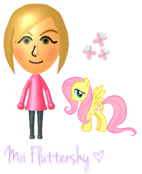 Size: 338x412 | Tagged: safe, artist:starcatcherz, fluttershy, human, barely pony related, human ponidox, humanized, mii