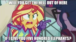 Size: 888x499 | Tagged: safe, screencap, sci-twi, sunset shimmer, twilight sparkle, equestria girls, friendship games, angry, bill wurtz, chandragupta, exploitable meme, history of the entire world i guess, image macro, meme, sunset yells at twilight