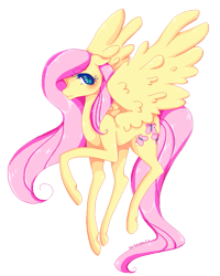 Size: 641x802 | Tagged: safe, artist:gomenalex, fluttershy, pegasus, pony, female, mare, pink mane, solo, yellow coat