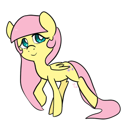 Size: 1000x1000 | Tagged: safe, artist:mt, fluttershy, pegasus, pony, alternate hairstyle, female, mare, solo