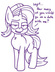 Size: 2693x3544 | Tagged: safe, artist:adorkabletwilightandfriends, starlight glimmer, pony, unicorn, comic:adorkable twilight and friends, bronybait, dialogue, lineart, solo