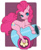 Size: 518x630 | Tagged: safe, artist:pasikon, pinkie pie, earth pony, pony, abstract background, cute, diapinkes, leg fluff, partillery, party cannon, prone, realistic horse legs, solo, straddling