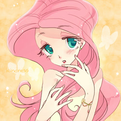 Size: 620x620 | Tagged: safe, artist:pasikon, fluttershy, human, humanized, light skin, solo