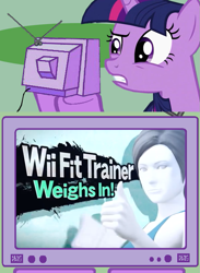 Size: 563x769 | Tagged: safe, derpibooru import, twilight sparkle, exploitable meme, super smash bros., super smash bros. 4, tv meme, wat, wii fit, wii fit trainer, wii u