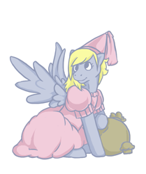 Size: 639x766 | Tagged: safe, artist:lea-lulla, derpy hooves, pegasus, pony, clothes, dress, female, mare, solo