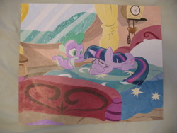 Size: 1024x768 | Tagged: safe, artist:aikidopony, derpibooru import, screencap, spike, twilight sparkle, dragon, magical mystery cure, traditional art