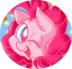 Size: 673x645 | Tagged: safe, artist:strangiesleepy, pinkie pie, earth pony, pony, female, mare, pink coat, pink mane, simple background, solo, transparent background