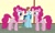 Size: 1464x872 | Tagged: safe, artist:cloba94, derpibooru import, pinkie pie, rainbow dash, earth pony, pegasus, pony, fanfic:cupcakes, cupcake, doppleganger, duality, evil counterpart, multeity, self ponidox