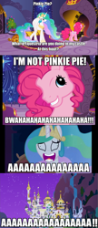 Size: 962x2233 | Tagged: safe, pinkie pie, princess celestia, alicorn, earth pony, pony, g3, aaaaaaaaaa, celestia's nightmare, comic, derp, exploitable meme, i'm not stu, meme, parody, pinkie blind, rugrats, screaming