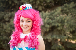 Size: 600x395 | Tagged: safe, artist:creatingcosplay, pinkie pie, human, cosplay, irl, irl human, photo, solo