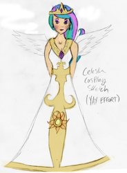 Size: 500x680 | Tagged: safe, artist:piichixchan, princess celestia, human, humanized, skinny, solo