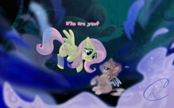 Size: 800x497 | Tagged: safe, artist:sahtori-kamaya, fluttershy, oc, pegasus, pony, female, mare, pink mane, yellow coat