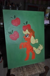 Size: 2848x4288 | Tagged: safe, artist:blindfaith-boo, applejack, earth pony, pony, acrylic painting, cutie mark, painting, rearing, solo, traditional art