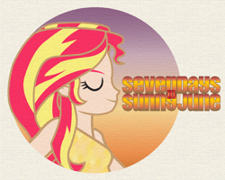 Size: 1024x819 | Tagged: safe, artist:shinzakura, sunset shimmer, equestria girls, eyes closed, fanfic, fanfic art, fanfic cover, human coloration, seven days in sunny june