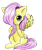 Size: 419x494 | Tagged: safe, artist:melipuffles, fluttershy, pegasus, pony, female, mare, pink mane, solo, yellow coat