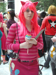 Size: 1728x2304 | Tagged: safe, pinkie pie, human, fanfic:cupcakes, cosplay, irl, irl human, katsucon, photo, pinkamena diane pie