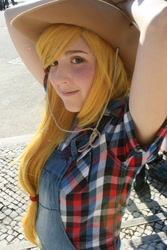 Size: 1366x2048 | Tagged: safe, artist:dark-icy, applejack, human, cosplay, irl, irl human, photo, solo