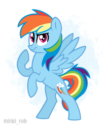 Size: 803x960 | Tagged: safe, artist:minki-rob, derpibooru import, rainbow dash, pegasus, pony, rearing, solo