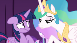 Size: 1920x1080 | Tagged: safe, screencap, princess celestia, starlight glimmer, twilight sparkle, twilight sparkle (alicorn), alicorn, pony, horse play, out of context