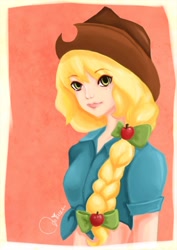 Size: 550x778 | Tagged: safe, artist:mikuen-drops, applejack, human, humanized, solo