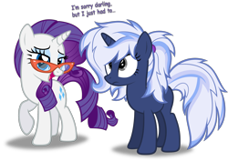 Size: 2166x1532 | Tagged: safe, artist:zacatron94, rarity, oc, oc:silverlay, pony, unicorn, alternate hairstyle