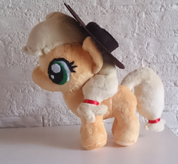 Size: 610x561 | Tagged: safe, artist:meline134, applejack, apple, cowboy, irl, mane six, minky, photo, plushie