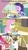 Size: 500x888 | Tagged: safe, derpibooru import, edit, edited screencap, screencap, daisy jo, fluttershy, pinkie pie, twilight sparkle, cow, a friend in deed, equestria girls, equestria girls (movie), comic, cropped, food, fruit salad, ponies eating meat, puffy cheeks, salad