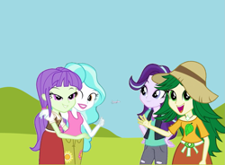 Size: 1531x1125 | Tagged: safe, artist:trohobo, paisley, starlight, starlight glimmer, sweet leaf, equestria girls