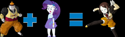 Size: 1024x308 | Tagged: safe, rarity, equestria girls, android 19, dragon ball heroes, dragon ball z, fusion, nico