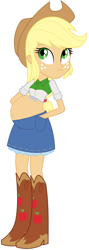 Size: 643x1808 | Tagged: safe, applejack, equestria girls, belly button, pregnant, pregnant edit, scrunchy face, simple background, solo, teen pregnancy, vector, white background