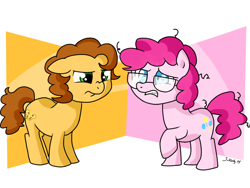 Size: 1024x768 | Tagged: safe, artist:chocolate-alpaca, cheese sandwich, pinkie pie, earth pony, pony, pinkie pride, colt, filly, glasses