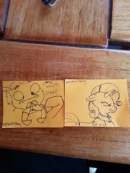 Size: 480x640 | Tagged: safe, artist:postitpony, rarity, pony, unicorn, bronycon, crabs, monochrome, sticky note