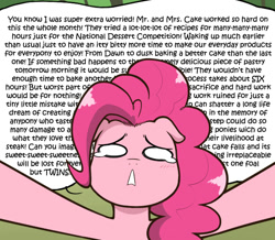 Size: 623x543 | Tagged: safe, artist:redhotkick, pinkie pie, earth pony, pony, female, mare, pink coat, pink mane, solo, text