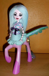 Size: 522x800 | Tagged: safe, artist:lagoona89, princess celestia, centaur, crossover, custom, irl, monster high, photo, pinklestia, solo, toy, toy abuse, what has science done