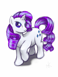 Size: 768x1024 | Tagged: safe, artist:cow41087, rarity, pony, unicorn, female, horn, mare, solo, white coat