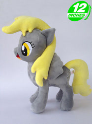 Size: 299x400 | Tagged: safe, artist:onlyfactory, derpy hooves, pegasus, pony, female, irl, mare, open mouth, photo, plushie, smiling, solo