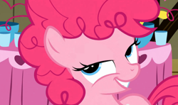 Size: 794x471 | Tagged: safe, screencap, pinkie pie, earth pony, pony, bedroom eyes, filly, foal, messy mane, out of context, solo