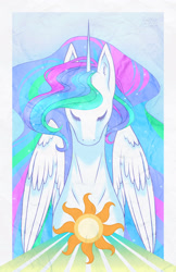 Size: 2160x3330 | Tagged: safe, artist:nekiw, princess celestia, alicorn, pony, eyes closed, solo