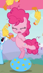 Size: 225x383 | Tagged: safe, pinkie pie, earth pony, pony, pinkie pride, eyes closed, filly, foal, messy mane