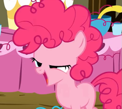 Size: 513x461 | Tagged: safe, screencap, pinkie pie, earth pony, pony, the cutie mark chronicles, filly, foal, messy mane, solo