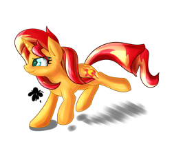 Size: 3400x2800 | Tagged: safe, artist:katakiuchi4u, sunset shimmer, pony, unicorn, atg 2017, female, mare, newbie artist training grounds, running, simple background, solo, transparent background