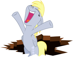 Size: 1500x1165 | Tagged: safe, artist:strawberrythefox1452, derpy hooves, pegasus, pony, the last roundup, eyes closed, female, hole, mare, open mouth, simple background, solo, transparent background, vector