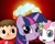 Size: 1000x800 | Tagged: safe, derpibooru import, sweetie belle, twilight sparkle, g3.5, once upon a my little pony time, animal crossing, crossover, explosion, faces of evil, super smash bros., super smash bros. 4, twiface, villager, wrong neighborhood