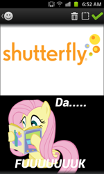 Size: 480x800 | Tagged: safe, fluttershy, pegasus, pony, female, mare, solo, vulgar