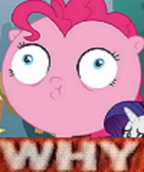 Size: 2000x2380 | Tagged: safe, pinkie pie, earth pony, pony, expand dong, exploitable meme, head, inflated head, meme, why.jpg