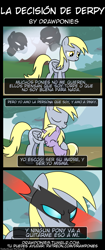 Size: 850x2020 | Tagged: safe, artist:drawponies, derpy hooves, dinky hooves, changeling, pegasus, pony, comic, female, mare, spanish, translation, translator:the-luna-fan