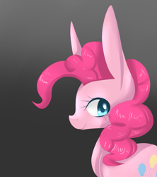 Size: 1077x1212 | Tagged: safe, artist:llamabee, pinkie pie, earth pony, pony, female, impossibly large ears, mare, pink coat, pink mane, solo