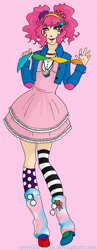 Size: 672x1726 | Tagged: safe, artist:sprinkle-chan, pinkie pie, human, humanized, leg warmers, light skin, magic trick, solo