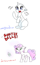 Size: 694x1114 | Tagged: safe, artist:bunnycat, rarity, sweetie belle, pony, unicorn, 30 minute art challenge, bad hair day, bald, comic, crying, magic, nair, pure unfiltered evil, sisters